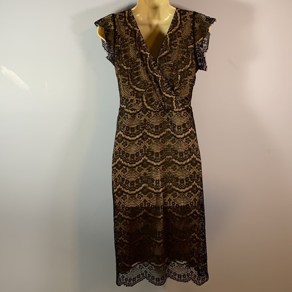 Tiffany Rose maternity Imogene black lace cap sleeve mini /midi dress size UK 3 - Picture 6 of 13